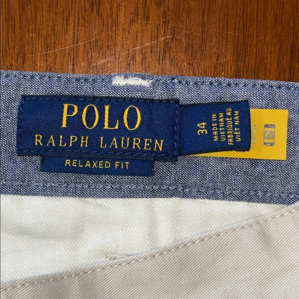 New Polo Ralph Lauren Classic Khaki Cream 10-inch Relaxed Fit Men's Short W/34